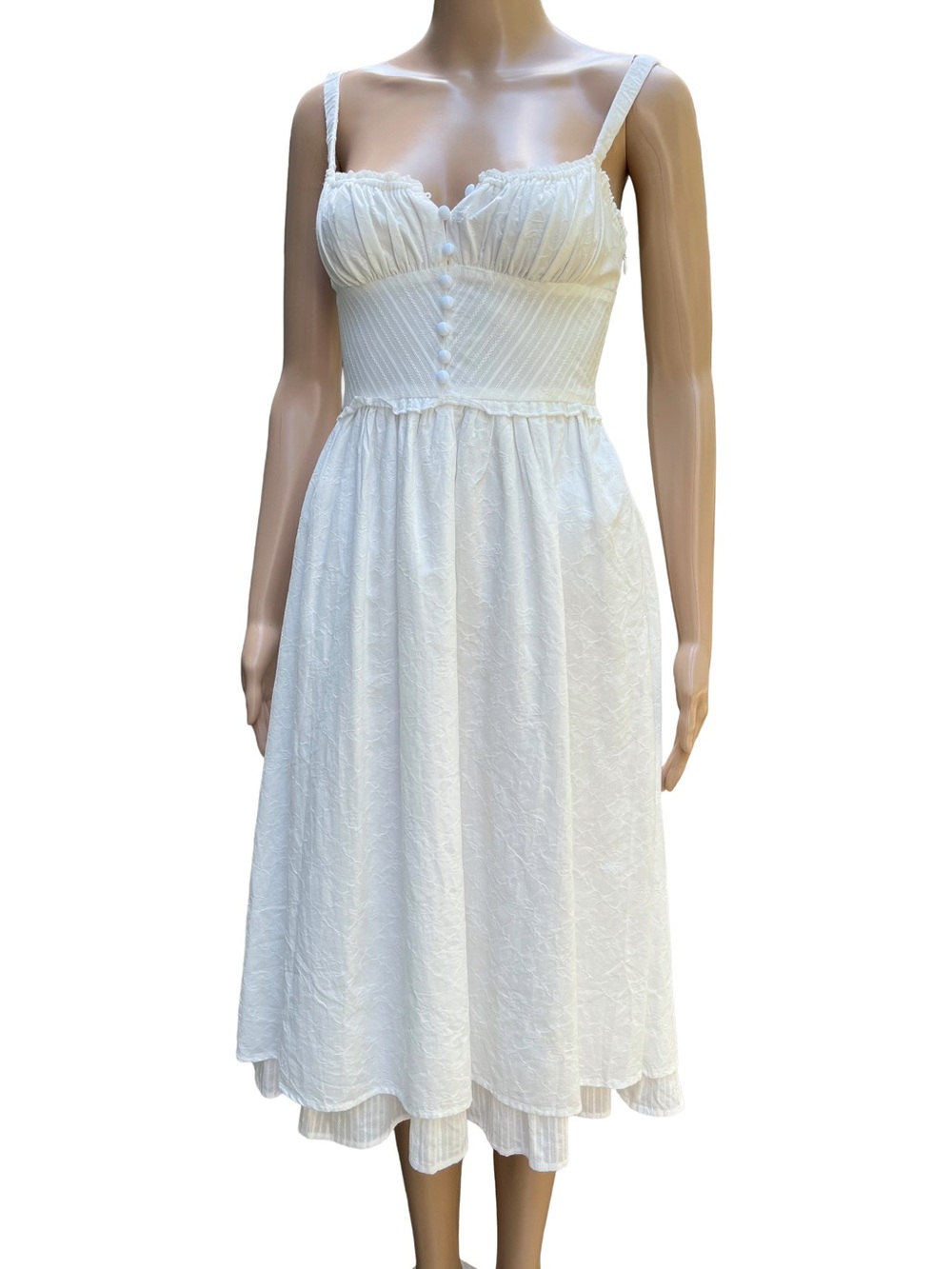 NWT Commense Ivory Corset Midi Dress XS Cottagecore
